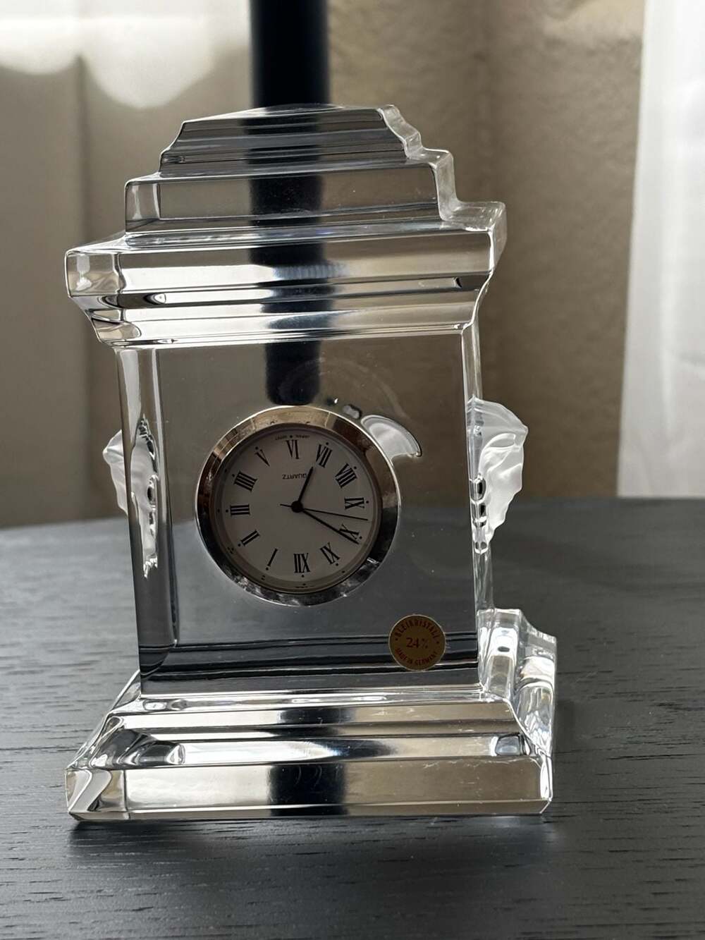 Versace by Rosenthal Crystal Medusa Lumiere Desk Clock 5"